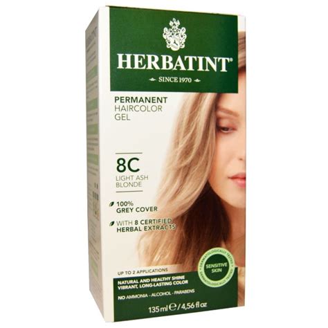 Herbatint Herbal Hair Color Permanent Gel 8C Light Ash Blonde