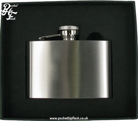 4oz Plain Brushed Stainless Steel Hip Flask With Captive Top The