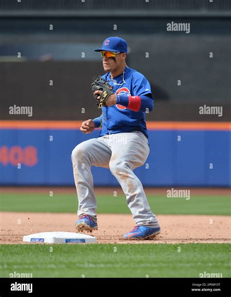 Chicago Cubs Infielder Javier Baez 9 During Game Against The New York