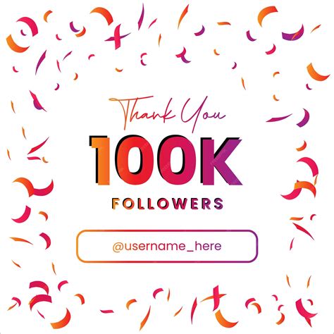 Modelo de design de seguidores do instagram de celebração de 100k