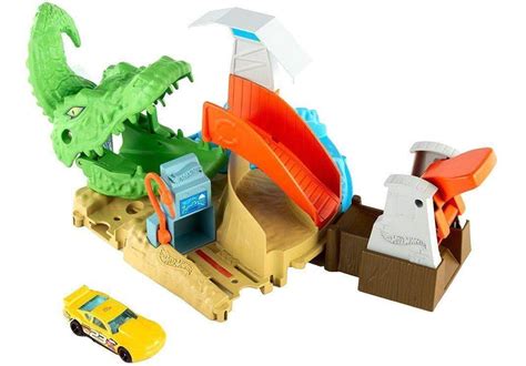 Pista Hot Wheels Ataque Tóxico Do Crocodilo Mattel Fnb