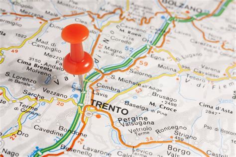 Trento Pinned on a Map of Italy Stock Image - Image of geography ...