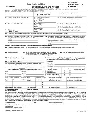 Fillable Online Hearing Medical Care Claim Form Fax Email