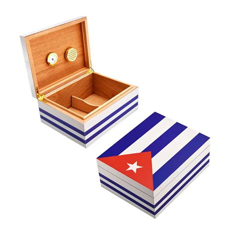 Ct Bandeira Cubana Charuto Humidor Humidor Charuto Hidratante