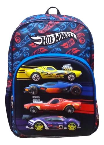 Mochila Hot Wheels Espalda 14 Pulgadas Mod 75116 Con Relieve