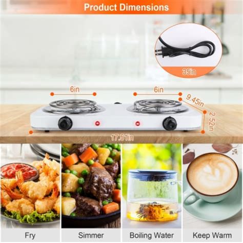 W Electric Double Burner Hot Plate Stove Portable Coil Adjustable