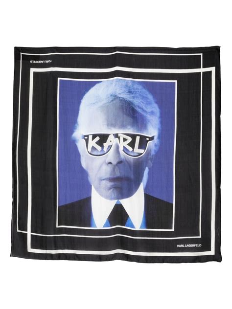 Karl Lagerfeld Logo Print Scarf Smart Closet