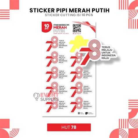 Jual 10pcs Sticker Pipi Hut Ri Bendera Merah Putih Stiker