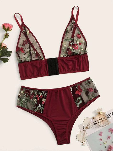 Floral Embroidery Sheer Mesh Lingerie Set Artofit