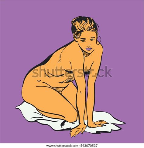 Nude Woman Sitting On Floor Sitting Stock Vector Royalty Free Shutterstock