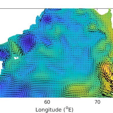 Plot Illustrating The SSH And Surface Currents In The Arabian Sea At A