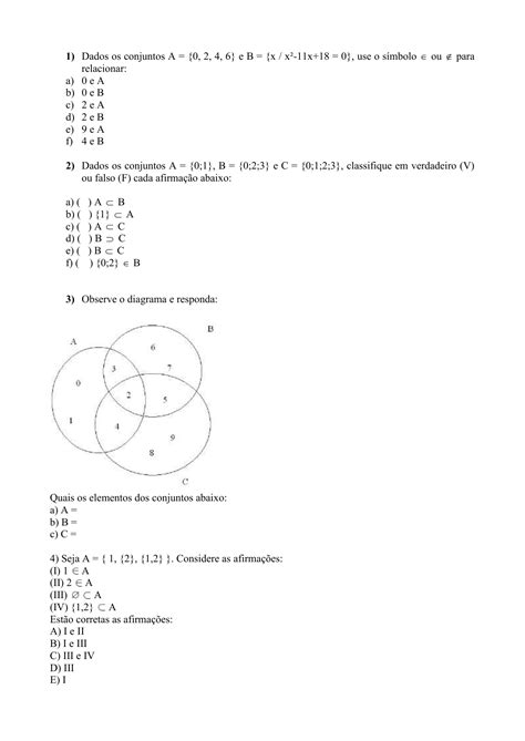 Exercícios Sobre Conjuntos Numéricos 8 Ano Com Gabarito