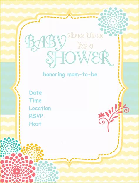 Free Baby Shower Invitations Templates Pdf Of Free Printable Template ...