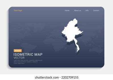 Myanmar Map Green Background Isometric Vector Stock Vector Royalty