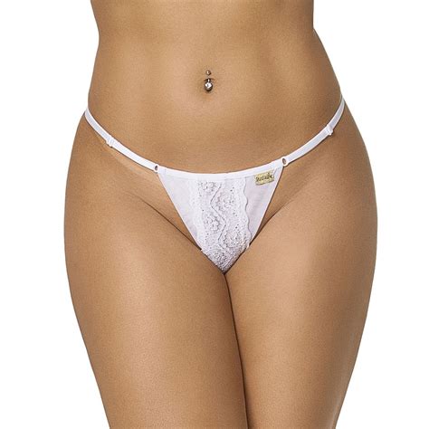 Calcinha String Fio Dental Sexy Em Renda E Tule Branca Sex Shop Loja Do Prazer