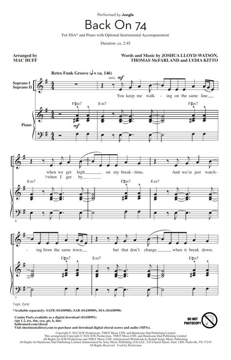 Back On Arr Mac Huff By Jungle Sheet Music For Ssa Choir At Sheet