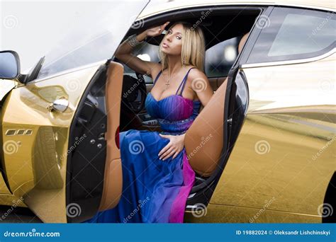 The Sexual Blonde In Car Salon Stock Photo Image Of Jeep Adult