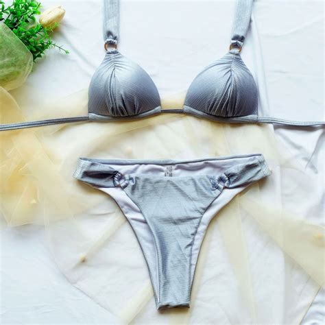 Ersazi Womens Bathing Suits Women Tow Piece Swimsuit Deep V Bandage Bikini Set Beach Swimwear In