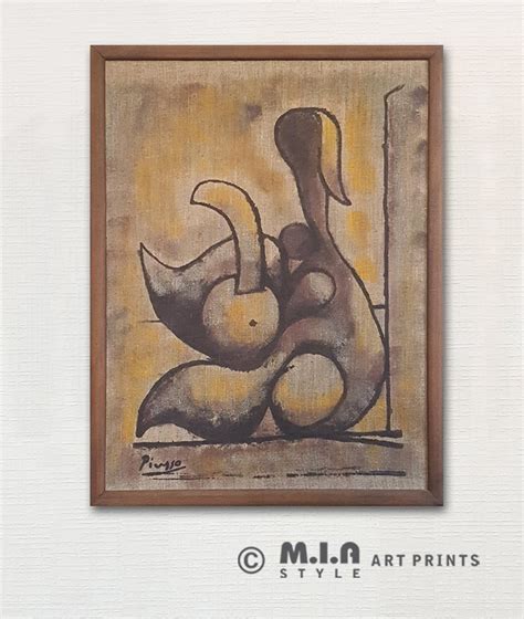 Pablo Picasso Wall Art On Canvas Picassos Nude Screen Print Color Graphic Reproduction On