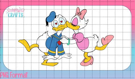 Donald Duck And Daisy Duck Kiss Png Etsy