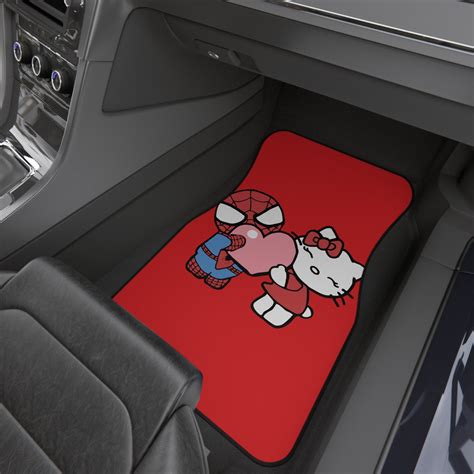 Spider Man X Hello Kitty Car Mats 2xfront Fun Cat Design Auto Decor