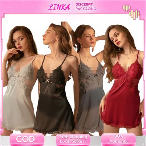 Sexy Lace High Waist Deep V Neck Nighties Sleepwear Lingerie Set L17X059 Shopee Philippines
