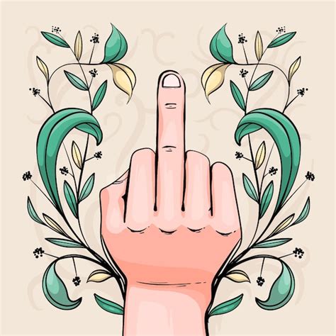 Free Vector Floral Middle Finger Fuck You Symbol