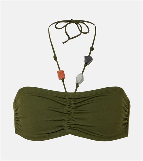 Top De Bikini Bandeau Polaris En Verde Eres Mytheresa