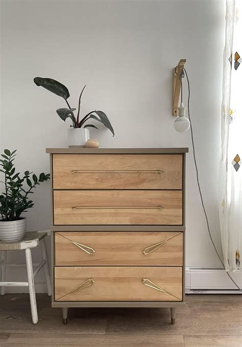 Mcm Dresser Makeover From Glossy And Outdated To Beautiful Natural Wood