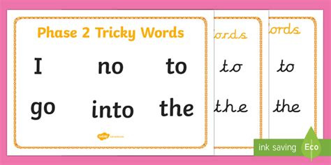 Middle East Phase 2 Tricky Words Word Mat Teacher Made