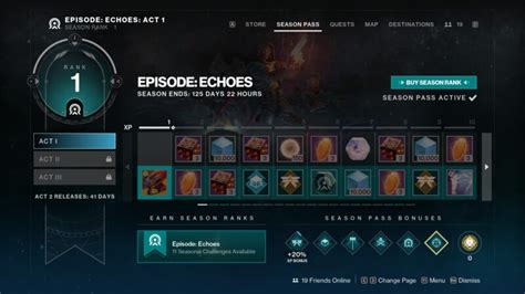 Destiny 2 Episode Echoes Season Pass Rewards All Acts Deltias Gaming