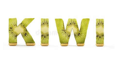 Como Escrever A Palavra Kiwi - Diseño Del Kiwi De La Palabra Adornado Con Los Kiwis Y Las Hojas En El ...