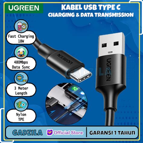 Jual UGREEN Kabel Charger USB To Type C Fast Charging 3 0 60118 60116