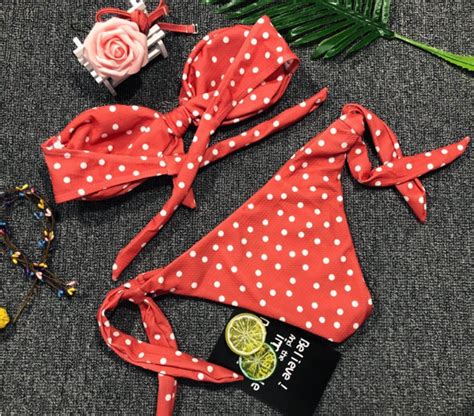 Women S Swimsuit Style Dot Print Sexy Bikini Split On Luulla