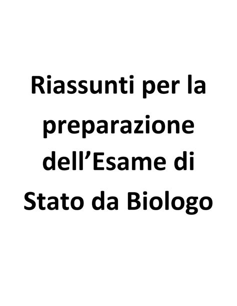 Riassunto manuale esame di stato - Riassunti per la preparazione dell