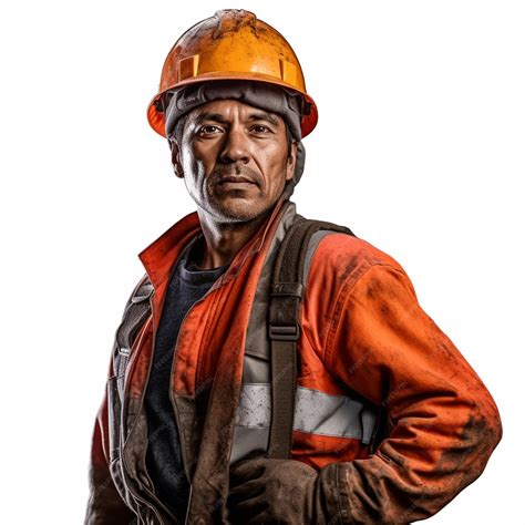 Premium AI Image | A man wearing an orange hard hat and orange hard hat
