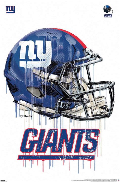 NFL New York Giants - Drip Helmet 20 Poster - Walmart.com - Walmart.com