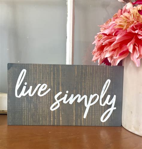 Live Simply Farmhouse Style Wood Sign Etsy Hand Painted Wood Sign