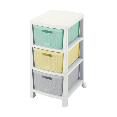 Organizador plástico 3 gavetas multicolor Cajas organizadoras y