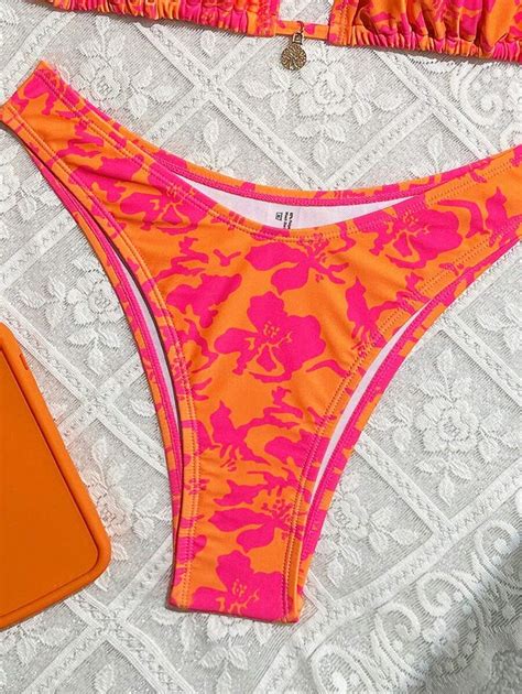 Summer Women S Halterneck Tie Back Bikini Top And Bottom Swimsuit Set Shein Usa