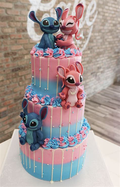 Stitch And Angel Birthday Cake