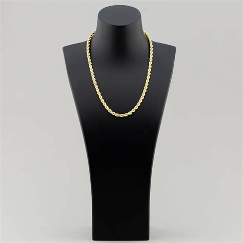 hand ct yellow gold   rope chain  thbakercouk