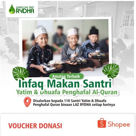 Jual Laz Rydha Makanan Untuk Anak Santri Yatim Dhuafa Penghafal Quran