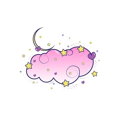 Premium Vector | Color cloud evening dream childrens illustration vector