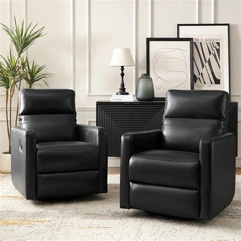 Reviews For Jayden Creation Benito Modern Genuine Leather Swivel Rocker