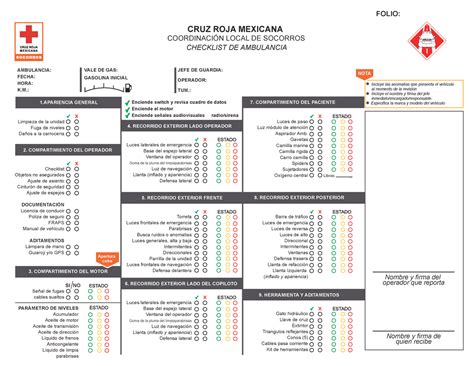 Checklist V1 2018 Hola FOLIO Especifica La Marca Y Modelo Del