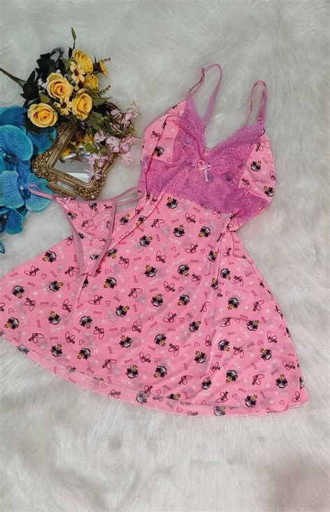 CAMISOLA DE LIGANET CALCINHA Rei Gato Rosa Chiclete Império Lingerie