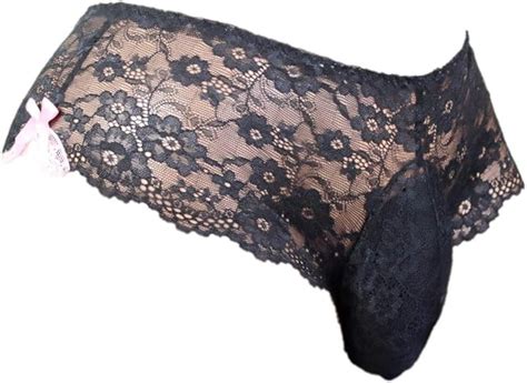 Aishani Sissy Pouch Panties Men S Silky Lace Bikini Briefs Underwear For Men Ls At Amazon Mens