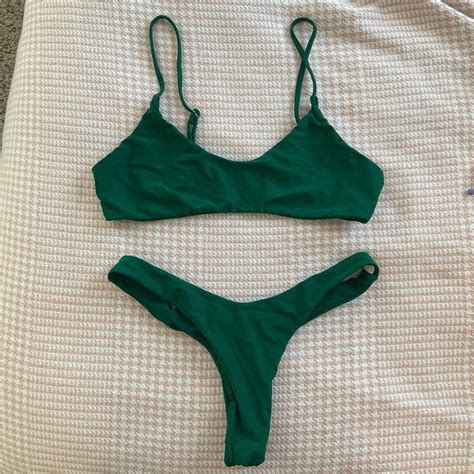 Shein Bikini Set Army Green Extremely Cheeky But Depop