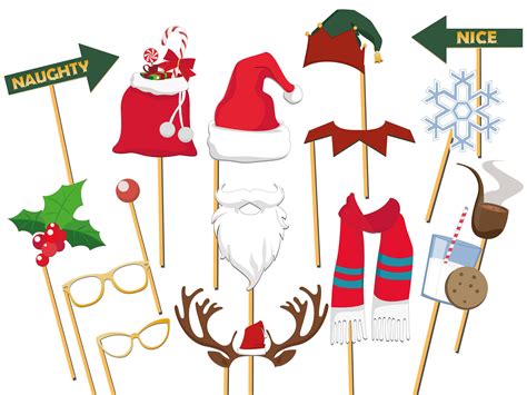 Custom Merry Christmas Photo Booth Props Santa Claus Photo Etsy